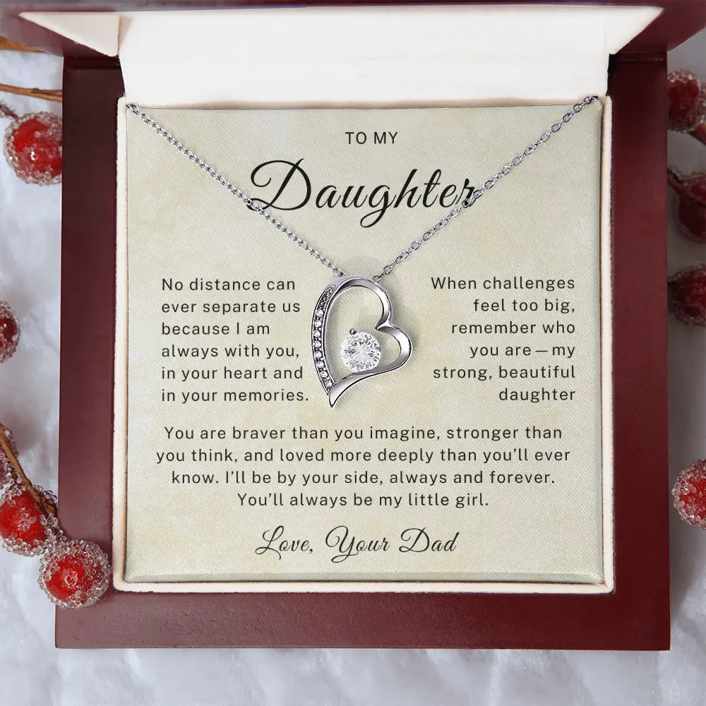 To My Daughter - From Dad Always My Little Girl - Forever Love Necklace ShineOn Fulfillment