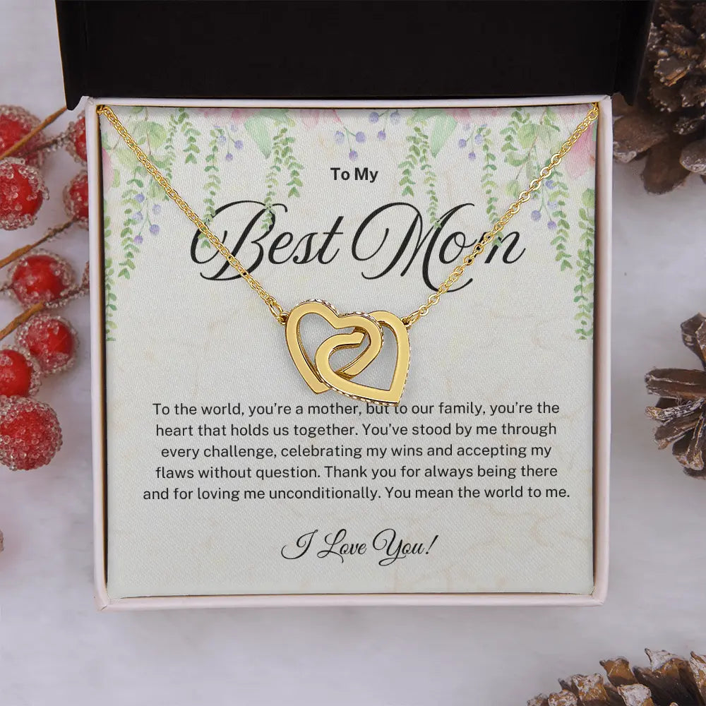 To My Mother - Best Mom - Interlocking Hearts Necklace ShineOn Fulfillment
