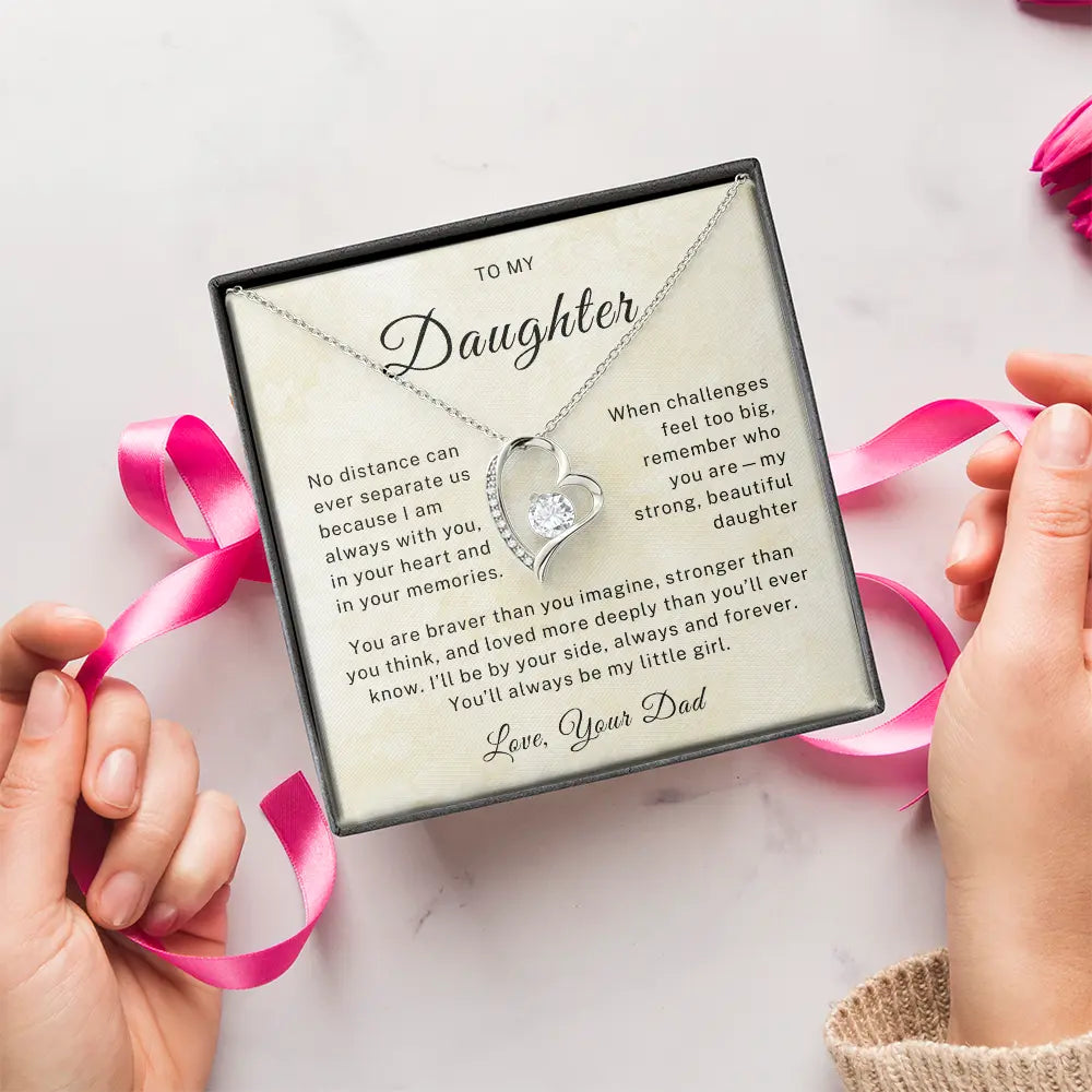 To My Daughter - From Dad Always My Little Girl - Forever Love Necklace ShineOn Fulfillment