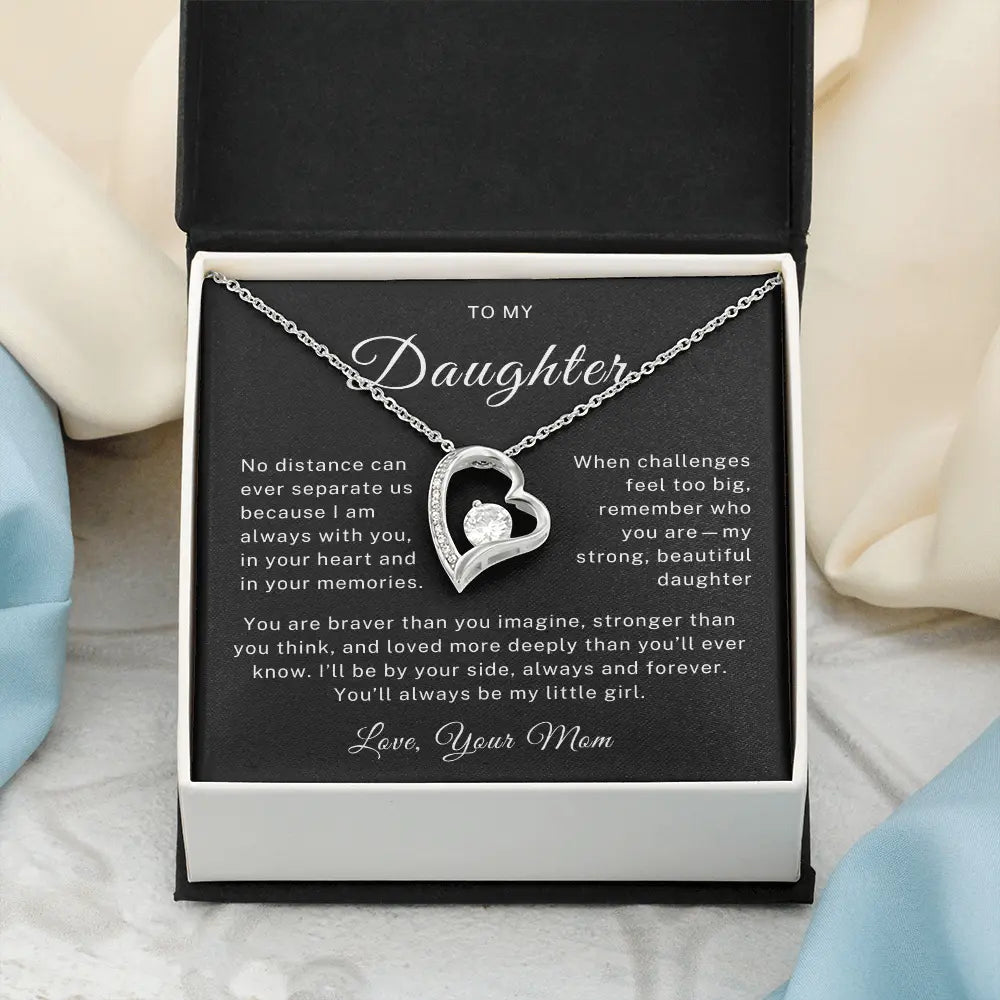 To My Daughter - From Mom Always My Little Girl - Forever Love Necklace ShineOn Fulfillment