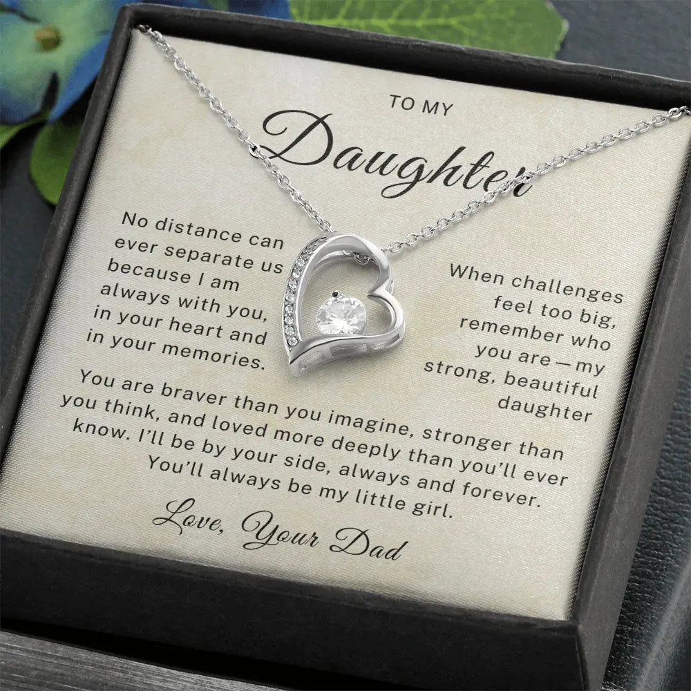 To My Daughter - From Dad Always My Little Girl - Forever Love Necklace ShineOn Fulfillment