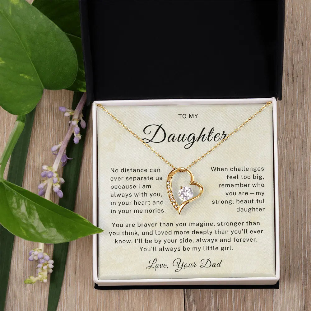 To My Daughter - From Dad Always My Little Girl - Forever Love Necklace ShineOn Fulfillment