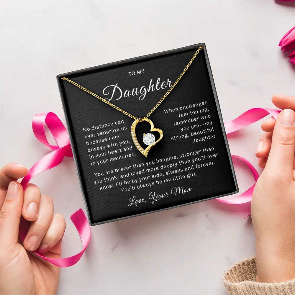 To My Daughter - From Mom Always My Little Girl - Forever Love Necklace ShineOn Fulfillment
