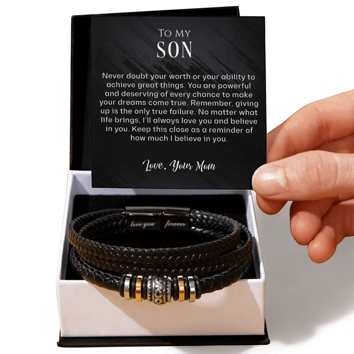 To My Son - Believe In You - Love You Forever Bracelet ShineOn Fulfillment